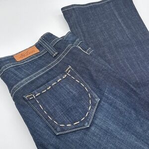 Miss Vigoss Blue Jeans Womens 12 ( 34 X 32)‎ Bootcut Whiskered Stretch